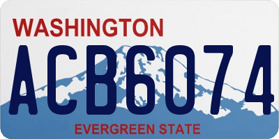 WA license plate ACB6074