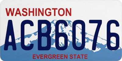 WA license plate ACB6076