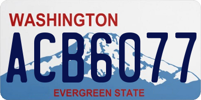 WA license plate ACB6077