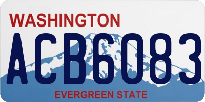 WA license plate ACB6083