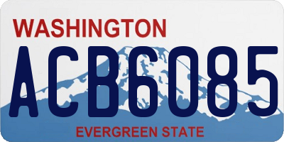 WA license plate ACB6085