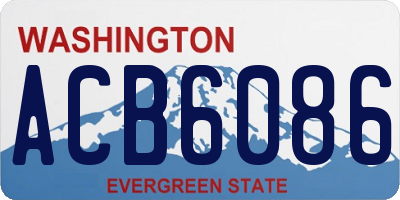 WA license plate ACB6086