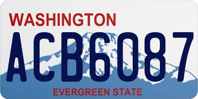 WA license plate ACB6087