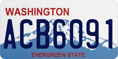 WA license plate ACB6091