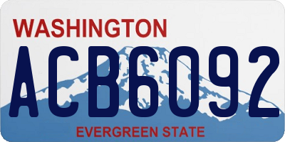 WA license plate ACB6092
