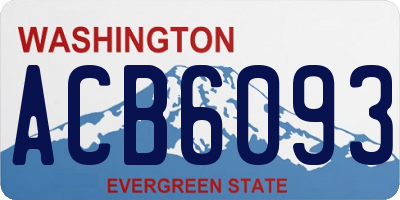 WA license plate ACB6093