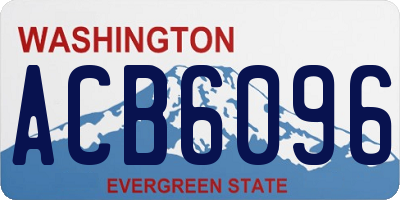 WA license plate ACB6096
