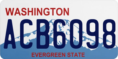 WA license plate ACB6098