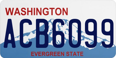 WA license plate ACB6099