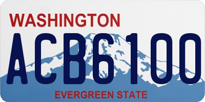 WA license plate ACB6100