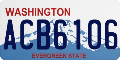 WA license plate ACB6106