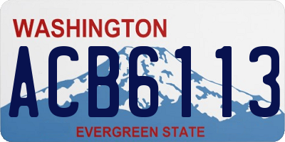 WA license plate ACB6113
