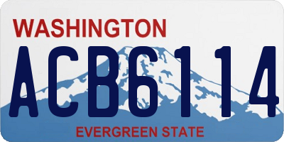 WA license plate ACB6114