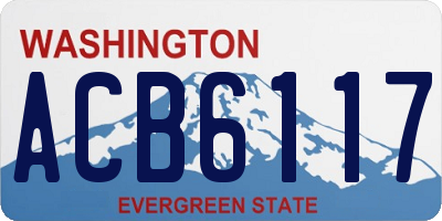 WA license plate ACB6117