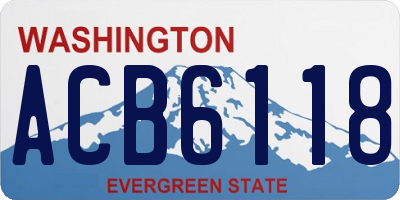 WA license plate ACB6118