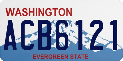 WA license plate ACB6121