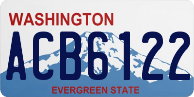 WA license plate ACB6122