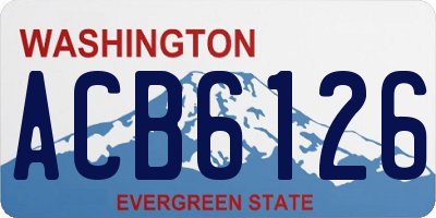 WA license plate ACB6126