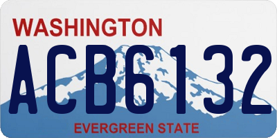 WA license plate ACB6132