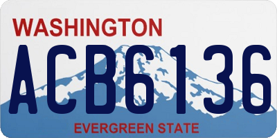 WA license plate ACB6136