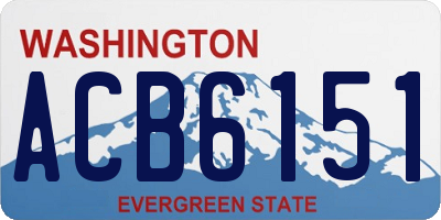 WA license plate ACB6151
