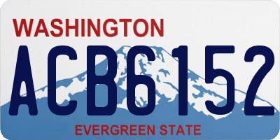 WA license plate ACB6152