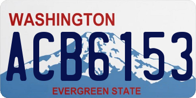 WA license plate ACB6153