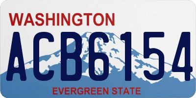 WA license plate ACB6154