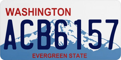 WA license plate ACB6157