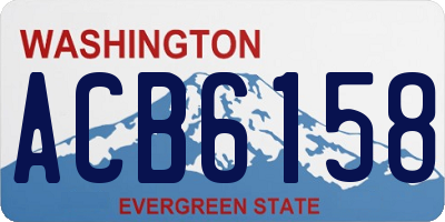 WA license plate ACB6158
