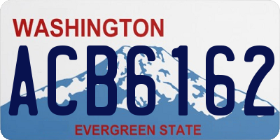 WA license plate ACB6162