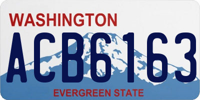 WA license plate ACB6163