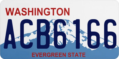 WA license plate ACB6166