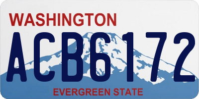 WA license plate ACB6172