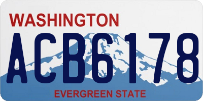 WA license plate ACB6178