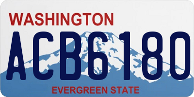 WA license plate ACB6180