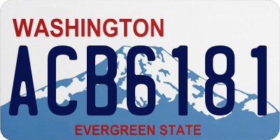WA license plate ACB6181