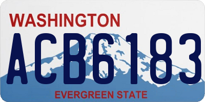 WA license plate ACB6183