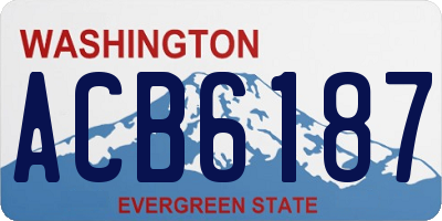 WA license plate ACB6187