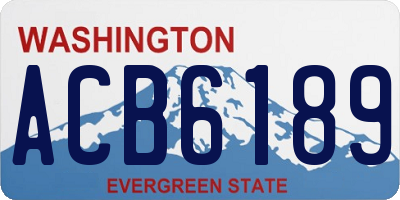 WA license plate ACB6189