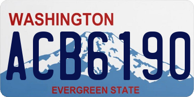 WA license plate ACB6190