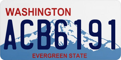 WA license plate ACB6191