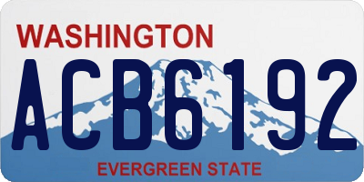 WA license plate ACB6192