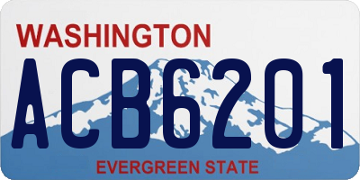 WA license plate ACB6201