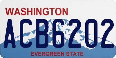 WA license plate ACB6202