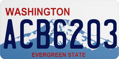 WA license plate ACB6203