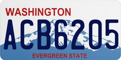 WA license plate ACB6205
