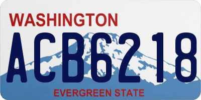 WA license plate ACB6218