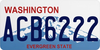 WA license plate ACB6222