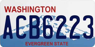 WA license plate ACB6223